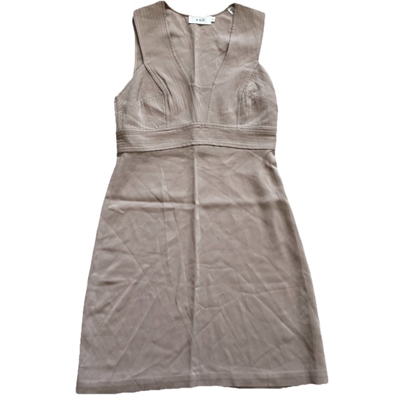 A.L.C. Dresses & Skirts - ALC Tan Sheath Mini Dress Crew Neck Sleeveless Size 4 Chic Sophisticated Classic